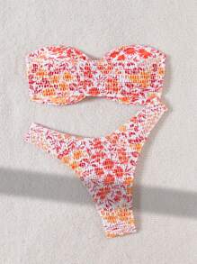 Swim Mod Women Swimming Suit Set, Random Print, Copyright Obtained For Summer Beach Vacation - Multicolor - View 2