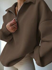 INAWLY Women Plain Front Zipper Long Sleeve Simple Hoodie, Casual Daily Wear,Long Sleeve Tops Graduation,Back To School Outfits,Graduation,Teacher Outfits For Women,Back To School Pullover Fall Outfit