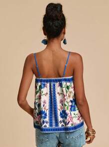 Travachic Women's Colorful Floral Print Camisole,Vacation Outfits Woman,Vacay Outfits Women,Beach Vacation Outfits,Summer Outfits For Women,Summer Tops