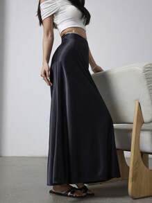 Heiryn Women Plain Color Fashion Skirt Suitable For Summer - Black - View 6