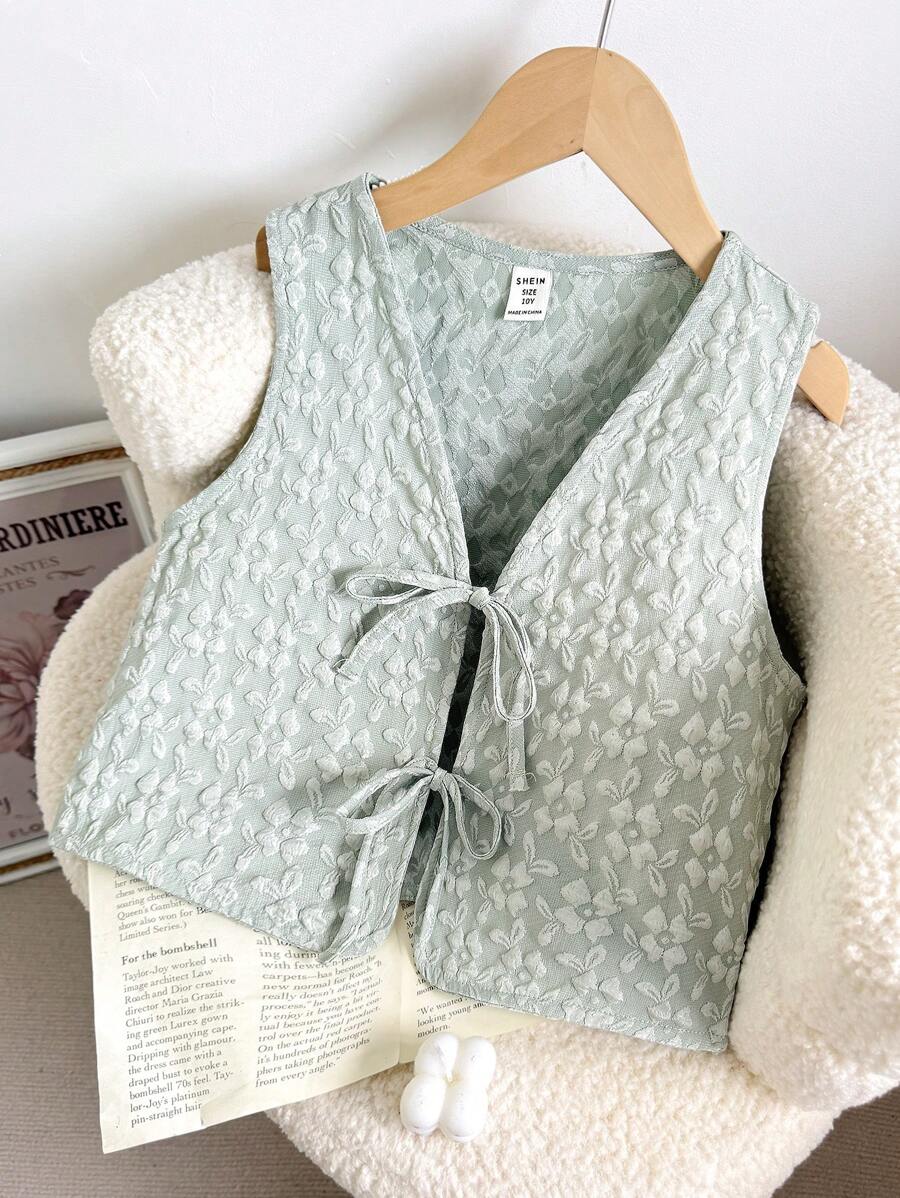 SHEIN 青少年女孩舒适休闲日常百搭吊带背心 - 薄荷綠 - 查看 1