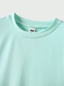 JNSQ T-shirt ample pour sports de plein air pour préadolescentes, T-shirt ample décontracté pour sports de plein air à col rond et colorblocking pour enfants