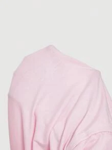 SHEIN MOD Women's Solid Color Cinched Waist Off Shoulder Tie-Up Top ,Women Summer Clothes, Vacation, Pink, Country Concert,Y2k Tops - Pink - View 12