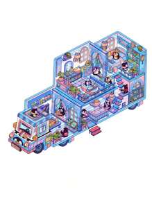 1pc/1set DIY Three-Dimensional Landscape Stickers Stickers Niche Decompression Fun Stickers, Creative 3D Three-Dimensional Miniature Scene Collage, Cute Decompression DIY Stickers Painting, Intellectual Model House, Miniature Scene Creative Storage DIY Stickers, 3D Layered House Stickers That Do Not Need To Be Cut, Educational Toys, Landscape Stickers, Notebook Stickers, Reusable, A Variety Of Sizes Available - Multicolor - View 7