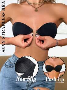 SHEIN 2 Pcs/Set Fashionable Double Buckle Strapless Bra, Suitable For Summer - Multicolor - View 8
