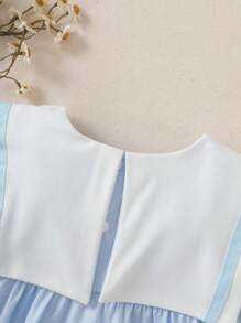 Souflis Souflis Vestido de niña fresco y encantador con decoración de mariposas - Azul - Ver 5