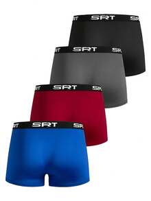 Snug Zone Calzoncillos bóxer transparentes con estampado de letras y bloques de color para hombres, paquete de calzoncillos bóxer de malla, ropa interior para hombres, paquete de calzoncillos bóxer, pantalones cortos de licra - Multicolor - Ver 2