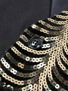 Manfinity Mode Men's Patchwork Color Block Vest, Fashionable For Summer - Black - View 3