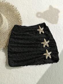 Soleia Women's Summer Beach Starfish Decor Bikini Bottom Swimwear - Black - View 4