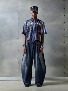 NEON BLANC Men's Street Fashion Woven Denim Jeans, School