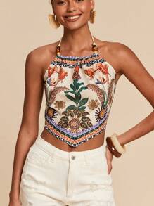 Travachic Bohemien gewebtes Muster-Trägertop für Frauen, Sommer für Frauen, Bademode, Frühling und Sommer, Ostern, Feiertage, Strände für Frauen, Frühjahrsferien, Urlaubskleidung für Frauen, Konzertkleidung für Frauen, BOHO, Bohemien, Musikfestival, tropischer Urlaubskleidung für Frauen