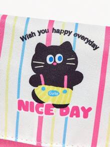 ROMWE Kawaii Cute Animal Striped Coin Purse Accessory