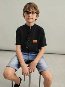 SHEIN Tween Boy Straight Leg Denim Shorts