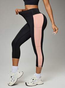 Easithlete 女士纯色运动紧身裤，夏季时尚 - 彩色 - 查看 3