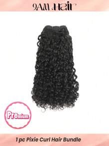 Pixie Curl Super Double Drawn Hair Bundles Natural Black Color Raw Virgin Cuticle Aligned Full End Human Hair One Hair Donor 12a Grade SSD