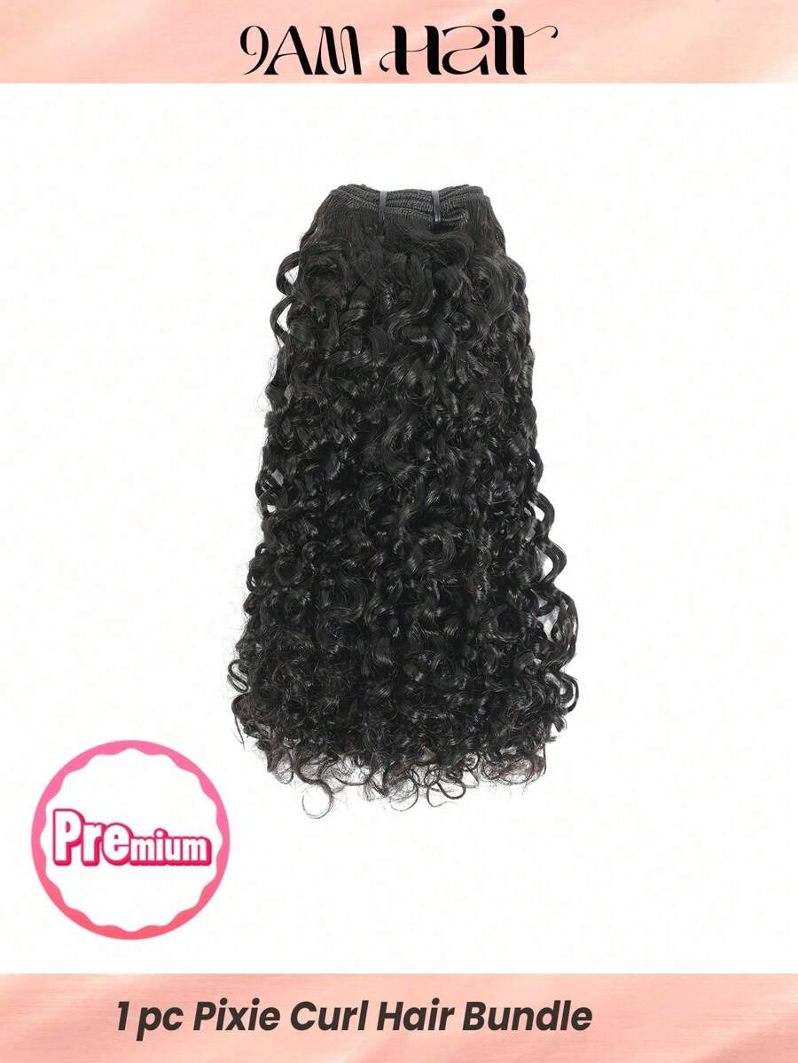 Pixie Curl Super Double Drawn Hair Bundles Natural Black Color Raw Virgin Cuticle Aligned Full End Human Hair One Hair Donor 12a Grade SSD