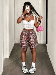 BamGleam Short pour femme avec décoration de nœud, à la mode pour l'été