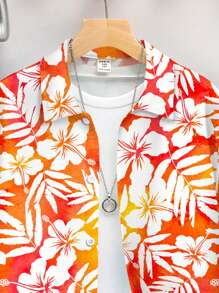 SHEIN Tween Boy Casual Graphic Print Short Sleeve Polo Shirt, Suitable For Summer - Multicolor - View 4