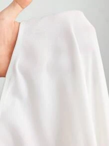 SHEIN CURVE+ 2件装加大码黑白短袖紧身连体衣，女士加大码连体衣，2件装加大码连体衣，曲线身材连体衣 - 黑與白 - 查看 9