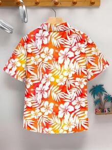 SHEIN Tween Boy Casual Graphic Print Short Sleeve Polo Shirt, Suitable For Summer - Multicolor - View 3