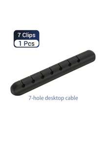 Multifunctional Desktop Cable Organizer With Multiple Holes, Cord Management Tool For Data Cables Back To School - Black - View 5