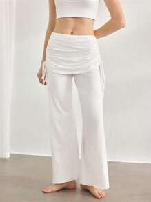 Ocili 女式休闲低腰宽松白色家居服裤假日季 - 白色 - 查看 5