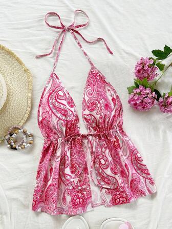 Soleia Débardeur décontracté pour femme à col en V avec lien dos nu en matière texturée blanc. Convient pour les fêtes, les vacances, les sorties, la Saint-Valentin, le thé de l'après-midi