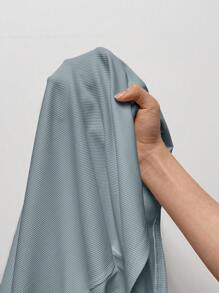 SHEIN Privé Áo thun cổ tròn tay bồng màu trơn cỡ lớn dành cho nữ, mùa hè - Xám - Xem 7