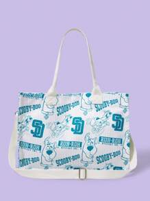 SCOOBY-DOO X SHEIN Women's Cartoon Print Large Capacity Fashionable Cute Tote Bag