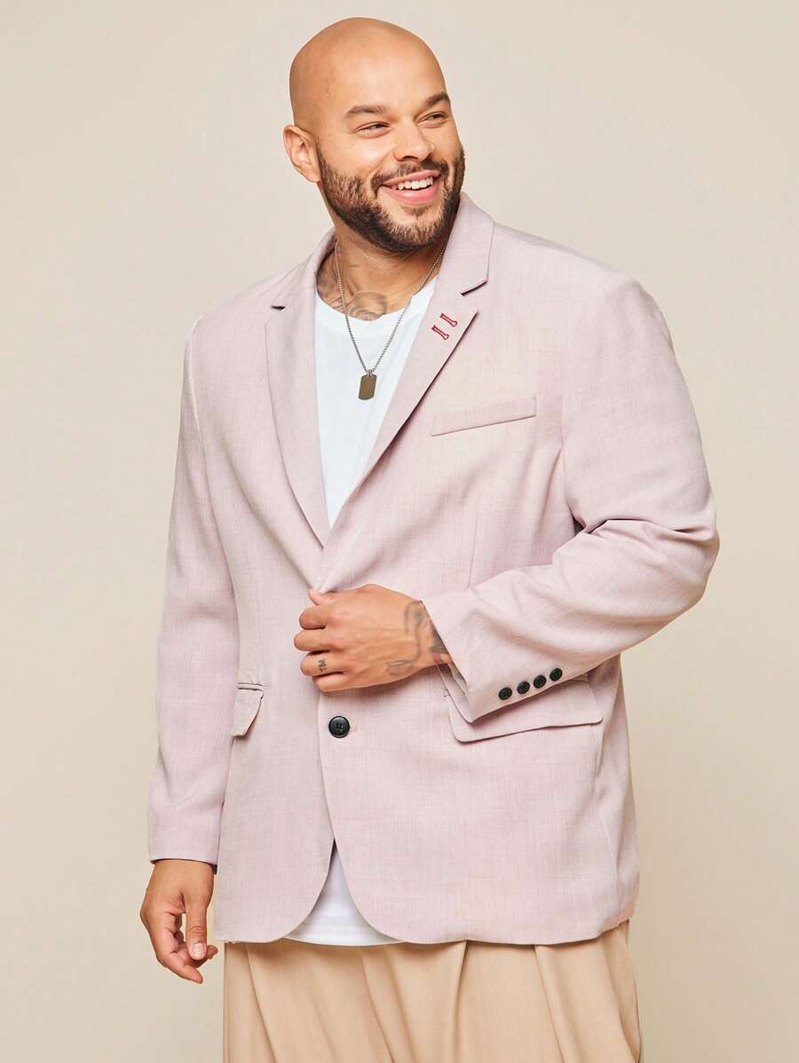 EASEVO 秋冬大码男士休闲梭织长袖西装外套