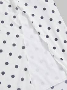 ROMWE Avant Rochie tip top cu guler înalt, model vintage cu buline, asimetrice, pentru vacanță în Sicilia, mărime mare