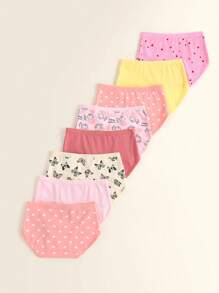 مجموعة من 8 قطع ملابس داخلية للفتيات الصغيرات مطبوعة بطباعة الفراولة والوحش الأحادي القرن، مناسبة لجميع الفصول، هدية عيد الأم، هدية التخرج، ملابس صيفية من القطن للراحة والسفر