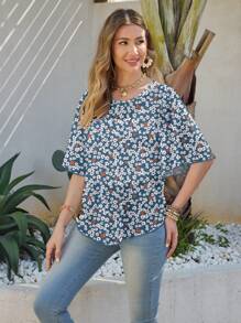 Glamance Whitebread 女士优雅碎花网眼T恤，夏季 - 彩色 - 查看 6