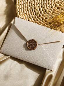 SHEIN 16 Pieces Of Vintage Stationery Set, Linen Patterned Envelope, Letter Paper Set, Vintage Love Letter, Chinese Style Cowhide Special Paper Invitation Card, Postcard, Fire Painted Envelope, Suitable For Making Invitation Letters, Thank-You Cards, Love Letters, Mother's Day Gifts, And Letter Writing - Apricot - View 3