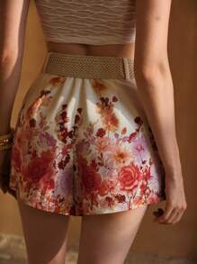 MOTF PREMIUM Shorts de linho com estampa floral - Multicolorido - Ver 4