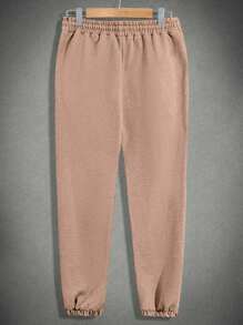 RueChic Conjunto de sudadera con capucha regular de algodón con estampado de letras para hombres