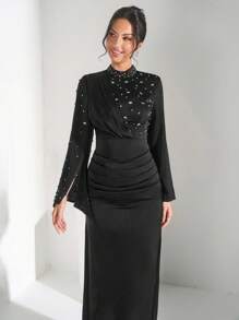 Coutiva Luxurious Diamond-Inlaid Cocktail Dress, Elegant & Graceful High-End Party Dress For Socialite