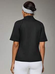 SHEIN Sports 女士运动运动夹克 - 黑色 - 查看 2