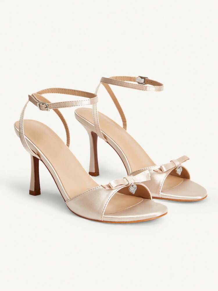 CUCCOO CHICEST Women's Apricot T-Strap Round Toe High Heel Sandals For Christmas Elegant Shoes Wedding Shoes Summer Shoes Bride Shoes