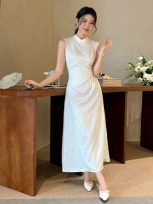 Celisse Minimalist Women's Commuter Dress, Fashionable For Summer - White - View 5