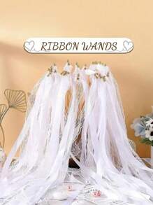 SHEIN 10/20pcs Ribbon Wands With Triple Lace Ribbon And Gold Bell Party Wand Party Favors Streamers Ribbon Sticks Magic Fairy Wands For Wedding Decors Best Gifts, Wedding Decor, Home Decor, Room Decor Bride Birthday Graduation Birthday Decorations Party Decorations Bachelorette