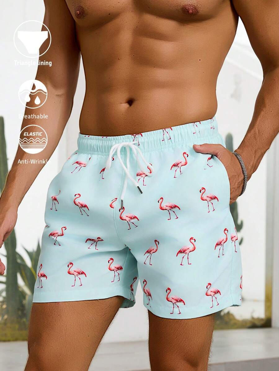 CoralVoy Men's Fashion Beach Shorts, Suitable For Summer - Mint Blue - View 1