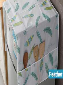 1pc Refrigerator & Washing Machine Dustproof Waterproof Oilproof Cover(Random Print) For School,Office,Household,Travel,Bag,Organizer,Storage - White - View 7