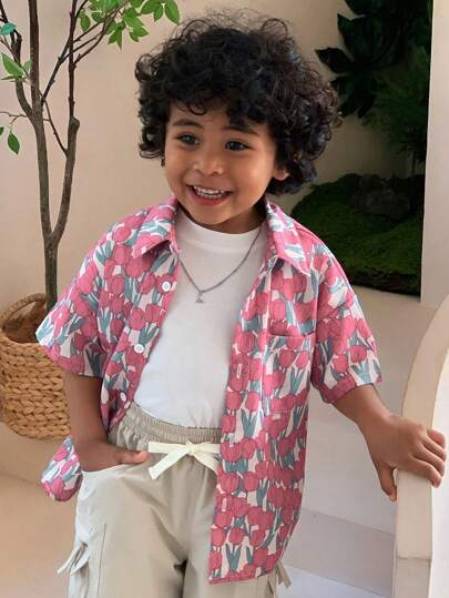 DAZY 夏季时尚男童短袖衬衫