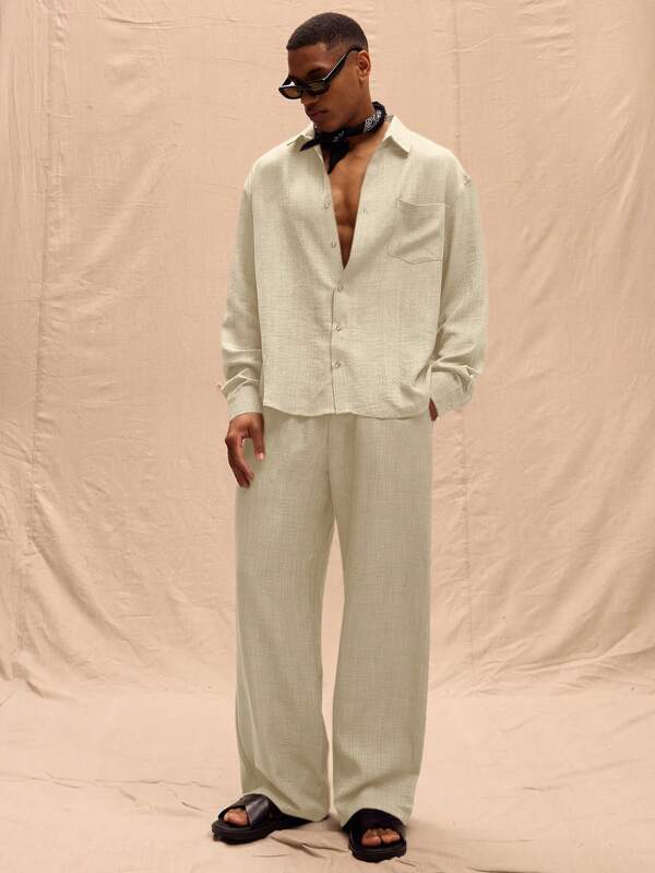 Musero Pantaloni in lino oversize solo per primavera, estate, vacanze e Pasqua