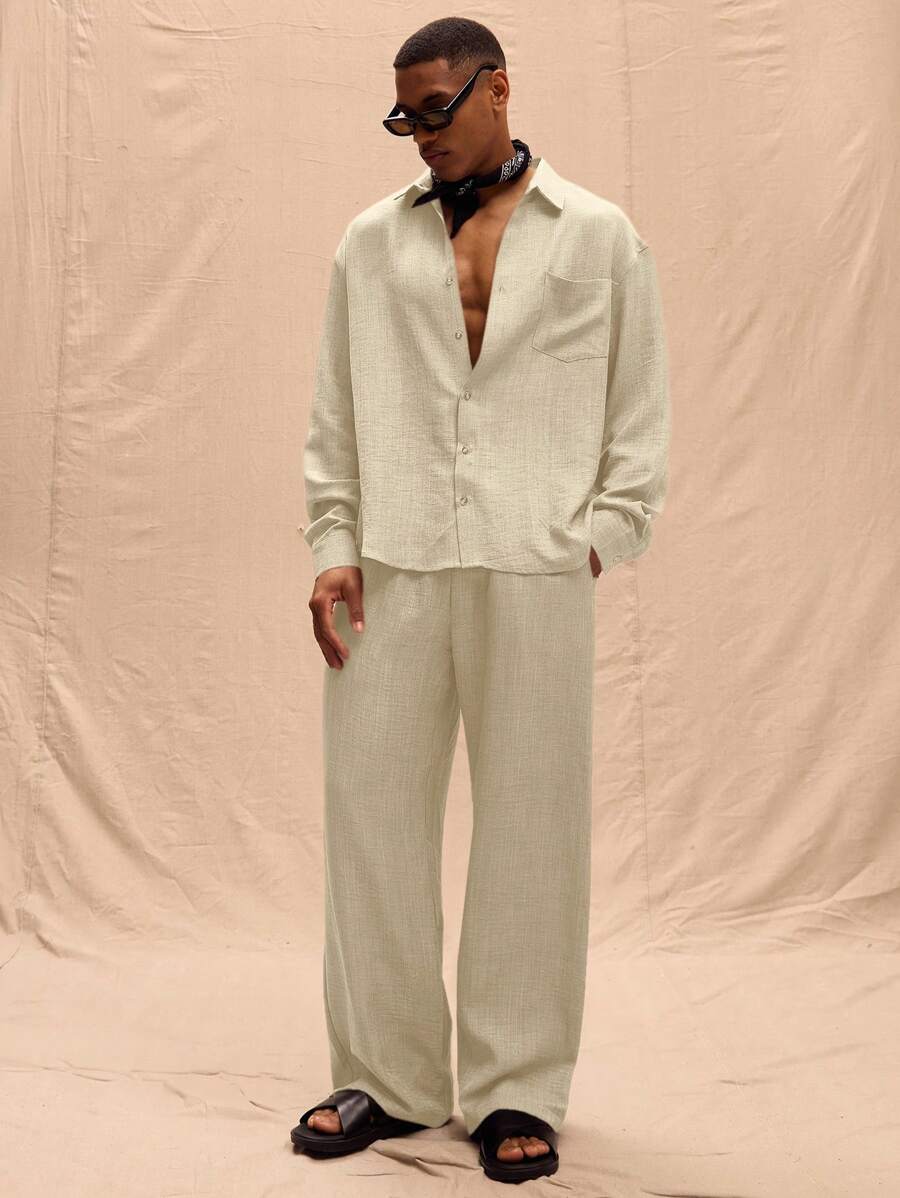 Musero Pantaloni in lino oversize solo per primavera, estate, vacanze e Pasqua