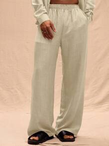 Musero Pantaloni in lino oversize solo per primavera, estate, vacanze e Pasqua