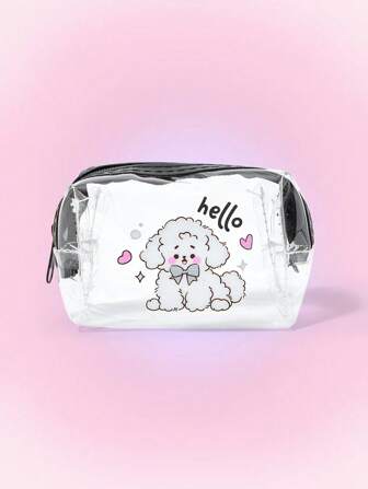 Kawaii Cute Puppy Print Transparent Coin Purse Bag Accessory