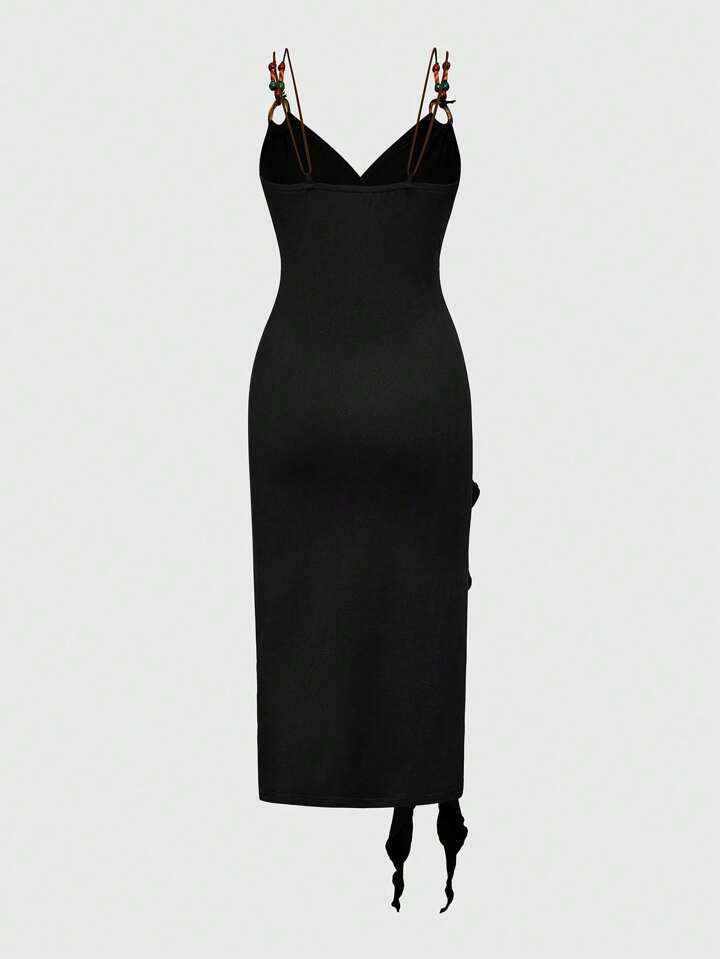 Our Hippie Vintage Beaded Sexy Bodycon High Slit Slip Dress For Women is  such a vibe
