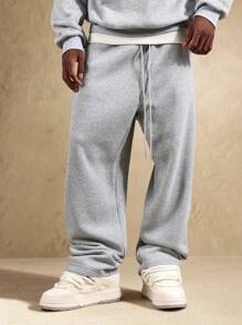 SUMWON 法式毛圈布宽松运动裤 - 灰色 - 查看 4